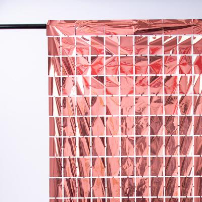 China Watermelon Square Foil Curtain 200cm 300cm Foil Fringe Curtain Square for sale