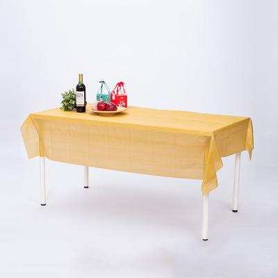 China Yellow Party Table Cloths 0.02mm-0.2mm Plastic Table Covers for sale