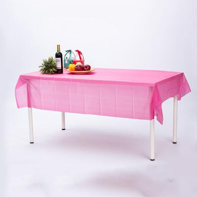 China 120cm 180cm Pink Plastic Table Cloths Rectangular Graduation Table Cloth for sale