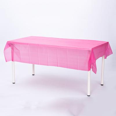 China 4ft 6ft 8ft Party Table Cloths Pink Plastic Tablecloth Custom Made for sale