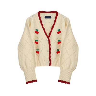 China Lots of Women Knitwear Pear Cardigan Anti-Wrinkle White Cashmere Cardigan Anti-Wrinkle Knit Sweater for sale