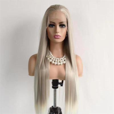 China Straight RTS Wholesale Wig Stands Long Silver Dummy Head For Wigs Full Lace of Synthetic Lace Wig For Mannequins Head for sale