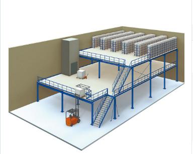 China Revestimento em pó de aço industrial pisos de mezzanine com passadiços para armazém à venda