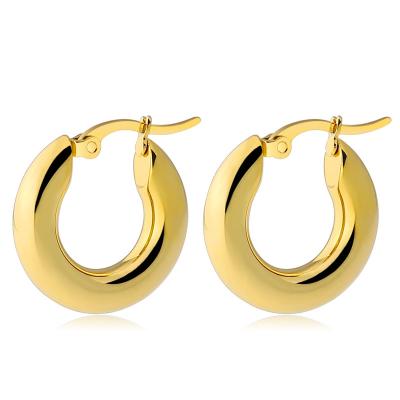 China Never allergic and lose to fade stainless steel gold circle earrings shape earings for women 2021 for sale