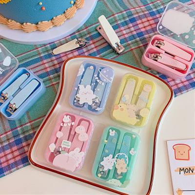 China Wholesale Portable 2022 Nail Clippers Cutter Set Student Nail Tool Kit Kid Nail Trimmer Care Manicure Cute Kit Tools 2 in Kids 1 for sale
