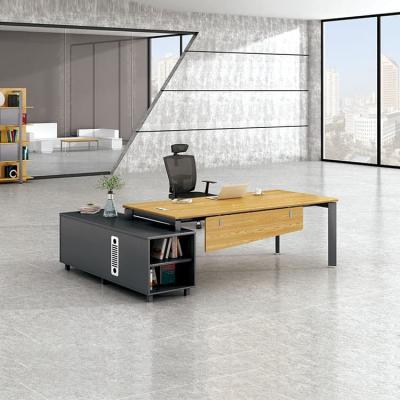 China L Shaped Yellow Desktop Luxury Modern Executive Desks MFC Director Tables for sale