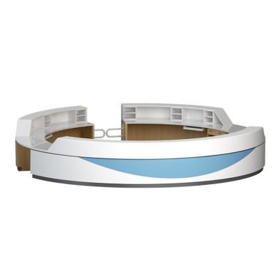 China White Counter Office Reception Desk Hospital Front For Clinic for sale