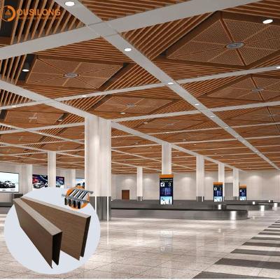 China Artistic Ceilings Partition Ceiling Panel Aluminum Decorative Hardware Suspended System Metal U Shape Strip Ceiling Tiles For Mall for sale