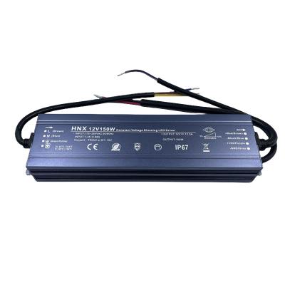 China LED Lighting factory price 150W 12V 24V LED power supply thyristor PWM 0-10V dimming constant voltage driver outdoor ip67 for sale