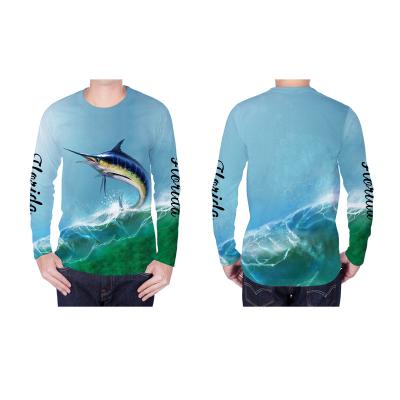 China Wholesale UPF 50+ Antibacterial Custom Quick Dry Men's Performance Outdoor Single T-Shirts Sublimation Vented Long Sleeve Fishing Shirt for sale