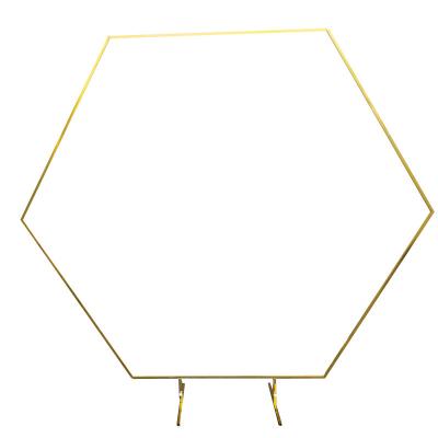 China Iron Plated Hexagon Arches Plated Flower Stands Wedding Backdrop Stage Decoration Venue Layout for sale