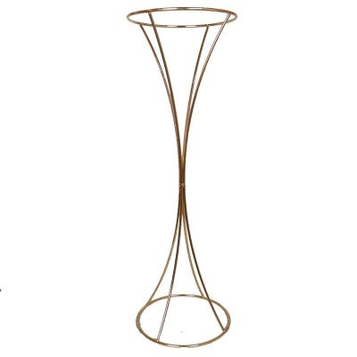 China Simple Durable 70cm Gold Flower Stands Wedding Party Table Centerpiece Iron Hotel Supplies Home Decor for sale