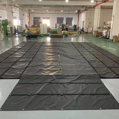 Cina Leggere 3 file D-Rings Legno Tarpa Coperchio di carico del camion PVC vinile 10' per rimorchi a piatta piatta in vendita