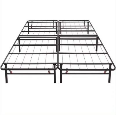 China Steel Slat Anti-slip Bi-fold Platform Bed Base Foldable Metal Bed Frame with All Size for sale
