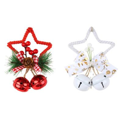 China Eco-Friendly KERVINO Star bell accessories pendant DIY Christmas tree decorations Bow knot bell window props for sale