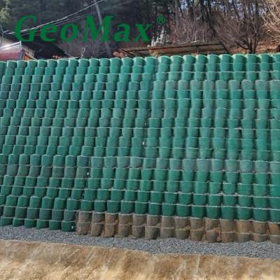 China GEOCELL de HDPE verde 150 mm ALTAZA 445 mm Espacio de soldadura para paredes de retención barreras acústicas en venta