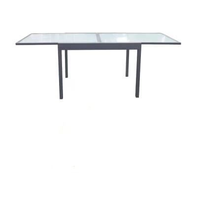 China Portable High Quality Extendable Outdoor Furniture Glass Dining Table for sale