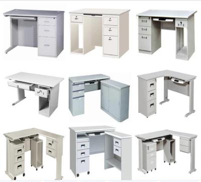 China Popular desks and cheap steel computer printer desk study desk table with multi-drawers for sale