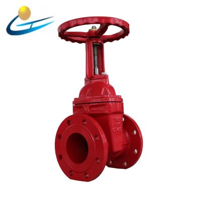 China General Fire Rising Resilient OS&Y Gate Valve Stem Seat Flange Cast Iron Gate Valve for sale