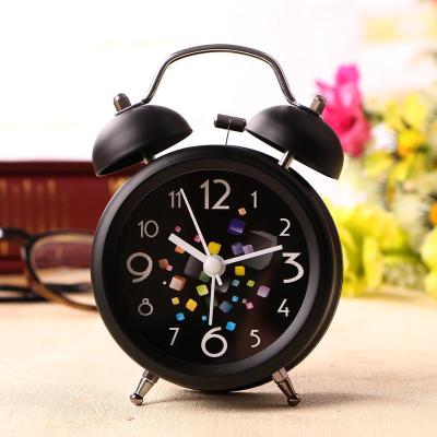 China LUMINOVA Metal Quartz Twin Bells Alarm Clocks Field Silent Movement for sale