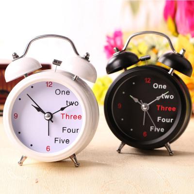 China High quality LUMINOVA mini stainless steel table alarm clock night light clock with factory price for sale