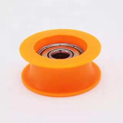 China Machinery Repairs Workshop PU Liner 608 Bearing Flat Wheel Bearing Guide Roller Rubber Soft Mute Pulley Bearing for sale