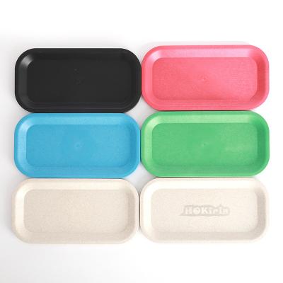 China Custom Cigar Herb Tobacco Plate Saucer DD645 Logo Degradable Plastic Smoke Rolling Trays Cigarette Rolling Tray Dd 645 for sale