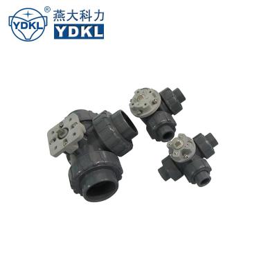 China PVC 3 2 Way General Plastic Electric Chemical Ball Valve for sale