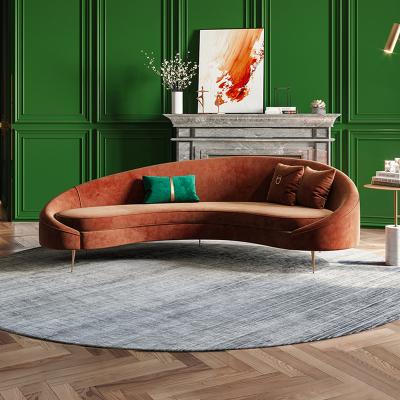 China Modular Luxury Velvet Fabrics Sofa C Shape Lounge Sofas Living Room Furniture For Hotel Restaurant Home Office China for sale