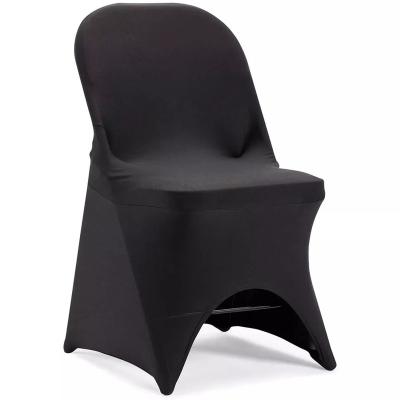 China Modern SUNTQ Wholesale Black High quality spandex folding chair cover fabric for wedding banquet white chair cover for sale