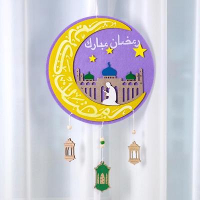 China Durable Eid Mubarak Felt Hanging Pendent Ramadan Decoration for Islamic Muslim Party Home Decor for sale