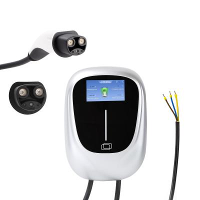 China GBT Standard WALLBOX Pulsar Plus Electric Vehicle Charger Attached Cable 5m Type 2 1.4 To 7.4kW Single Phase Bluetooth Wifi for sale
