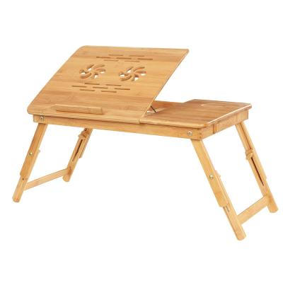 China Adjustable (other) Multifunctional Bamboo Laptop Lap Desk Bed Tray Board Laptop Lap Desk for sale