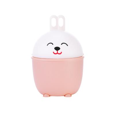 China High Quality Plastic Cartoon Rabbit Mini Car Recycling Dustbin Rubbish Bin Cartoon Rabbit Trash Can With Rolling Lid Cover for sale