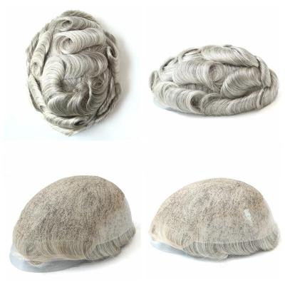 China Mens Toupee Hair Replacement French Lace Human Hair Systems Hair Pieces Q6 #1B80 for sale