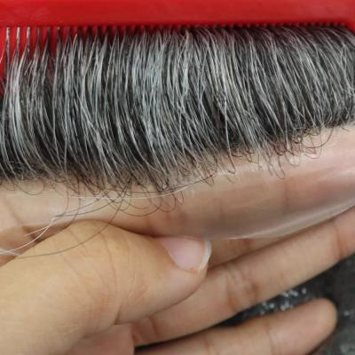 China Mens Toupee Hair Replacement System Hairpiece BIO Thin Skin Human Hair #1B50 for sale