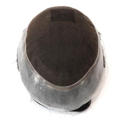 China Mens Toupee Human Hair Replacement SystemFrench Lace Poly Skin Hairpieces Australia with grey hair for sale