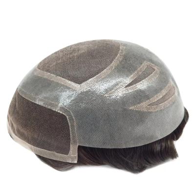 China Toupee For Men Human Hair French Lace Replecement System Mono Center Medium Hair for sale