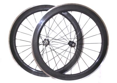China 23MM Breiten-Kohlenstoff-Räder mit Aluminiumbremsbahn, V-Form Legierungs-Klammer Wheelset zu verkaufen
