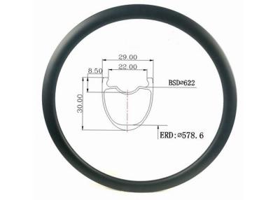 China 700c Bike Blade rim Internal 22MM Wheels Rims 30mm Disc Carbon Rim Tubeless for sale