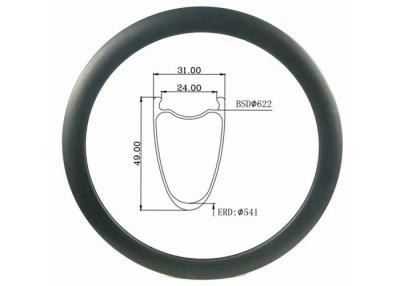 China Tubeless Cyclocross All Road 31MM Width 49MM Height Gravel Carbon Bicycle Rim for sale