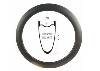 중국 700c Bike Carbon Rims 60MM Height All Road Chinese Cyclocross Gravel Road Rim 판매용