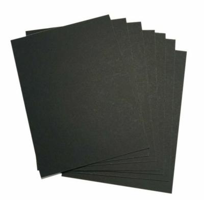 China Recycled Materials Black paper Drum150g Double sided Paper sheet Wholesale Solid Smooth Thick Black Paper Board Cardboard Grey Back boxes for sale