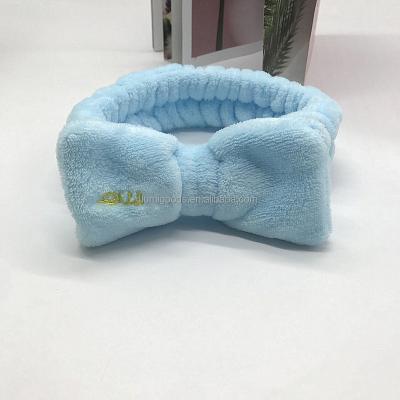 China Cosmetic Shower Terry Cloth Bow Headbands Hair Fixed Custom Spa Headbands For Face Women Facial Hair Wash Band for sale