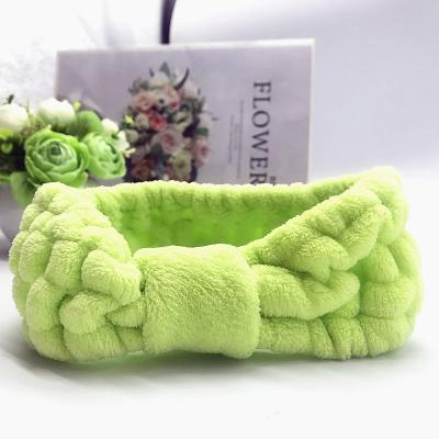 China Custom Hair Spa Fixed Terry Cloth Bow Hair Cosmetic Shower Bands Face Women Facial Hair Wash Strip for sale