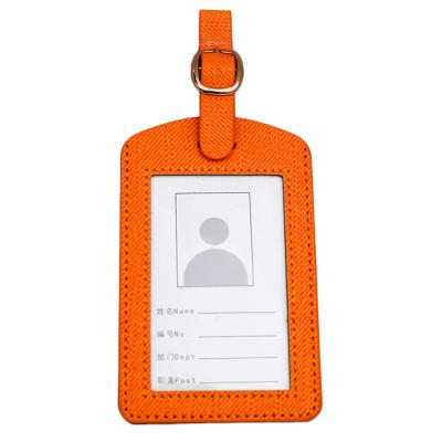 China Hot Sale PU Leather Luggage Tag For Travel Solid Color Faux Leather Suitcase Tag Logo Packaging Promotion Gifts Custom Made for sale