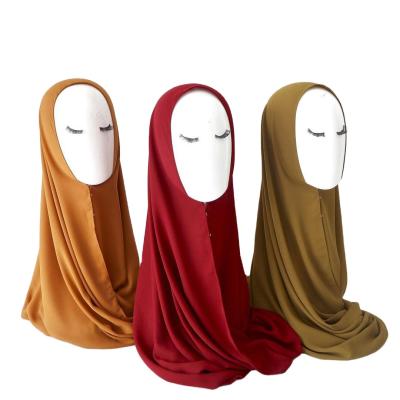 China Korean Chiffon Premium Full Opaque Full Opaque Malaysian Long Muslim Lazy Scarf for sale