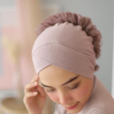 China New fashion design flower decorated to tie back inner wear underscarf hijab hats. for sale