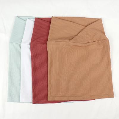 China Fashion 40 colors of high quality rib knit turban hat base scarf for ladies turban hat base inner scarf for sale