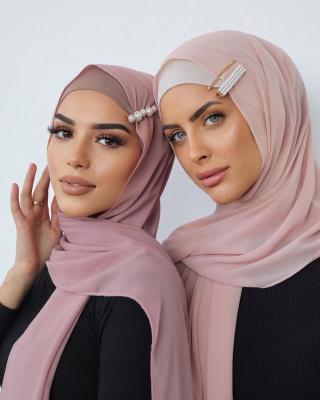 China High quality muslim female malaysian shawl georgette heavy fashion tudung shawl heavy chiffon turban for sale